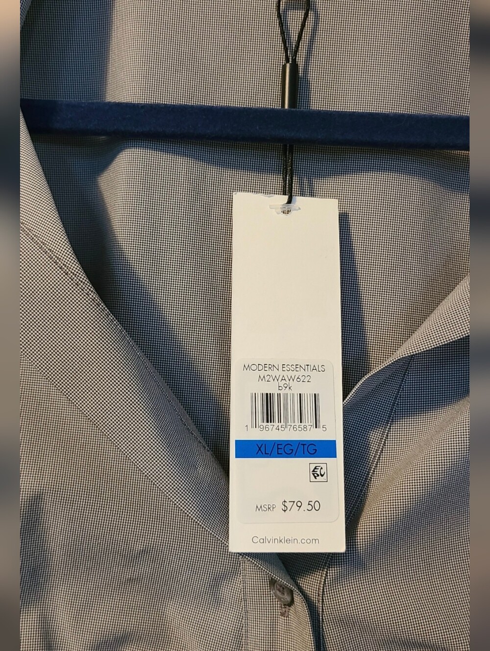 Calvin Klein Gathered Front Button-Down Shirt - Picture 2 of 3